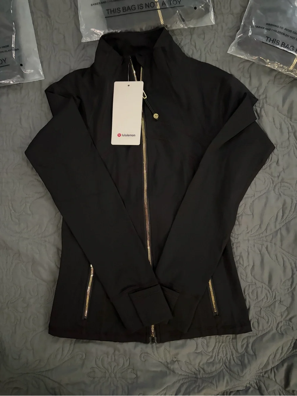 Lululemon Define Black Jacket with Gold Zipper